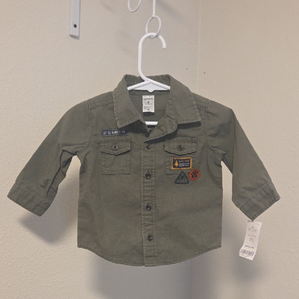 Carters Military Button Down - Picture 4 of 8